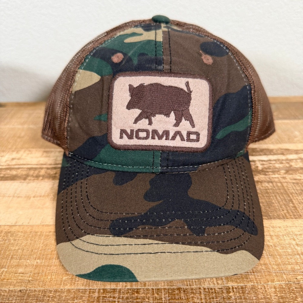 Nomad Camo Mesh Trucker Hat Boar Cap Snapback Hunting Hat Adjusable OS NEW